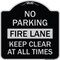 Signmission No Parking Fire Lane Keep Clear All Times Heavy-Gauge Aluminum Sign, 18" x 18", BS-1818-23620 A-DES-BS-1818-23620 - alternate 1